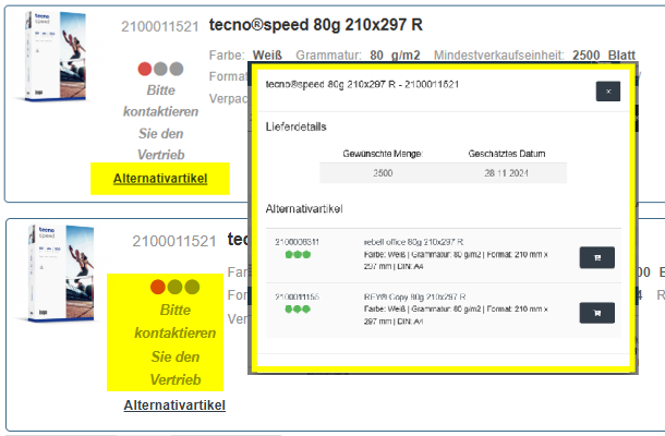 Webshop der OVOL Deutschland Gruppe - Bedeutung der roten Ampel